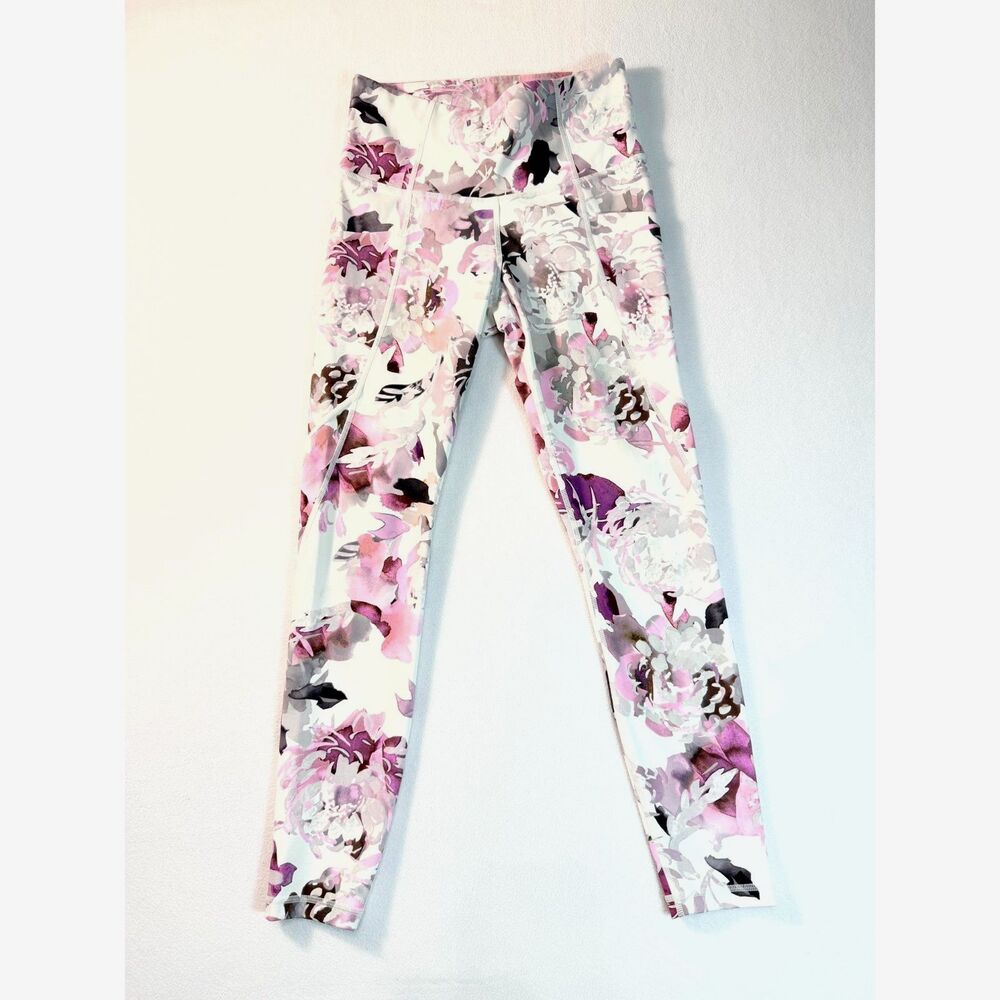 Athleta Women’s XS Floral High Rise Pocket Full Length Workout Leggings - Picture 2 of 16